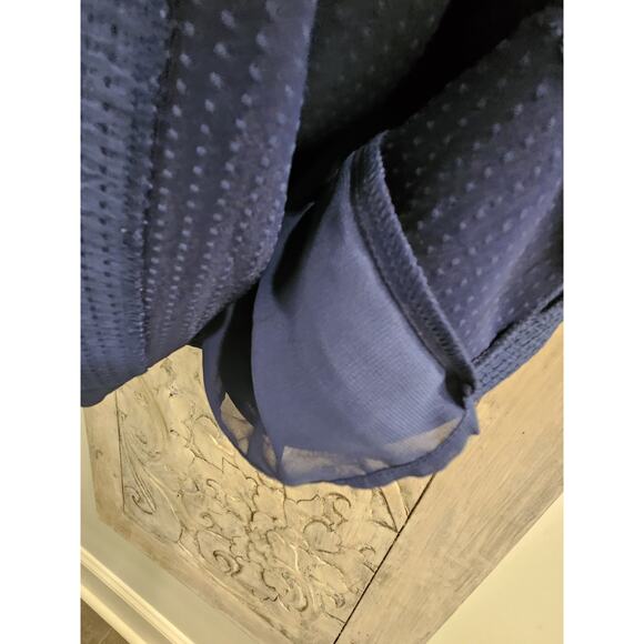 NWOT H&M Royal Blue Puff Sleeve A Line Dress Size 2 Tie Sleeve Lined - Picture 5 of 9